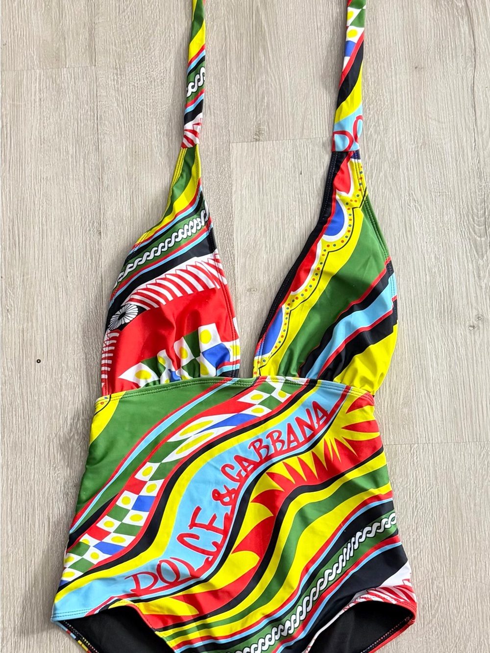 Dolce & Gabbana look a like Ladies Bright Multicolor Graphic One-Piece Swimsuit